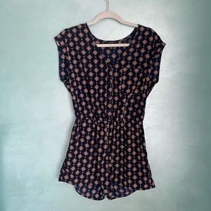 Patterned Button Romper